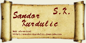 Šandor Kurdulić vizit kartica